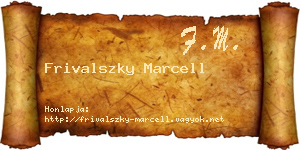 Frivalszky Marcell névjegykártya